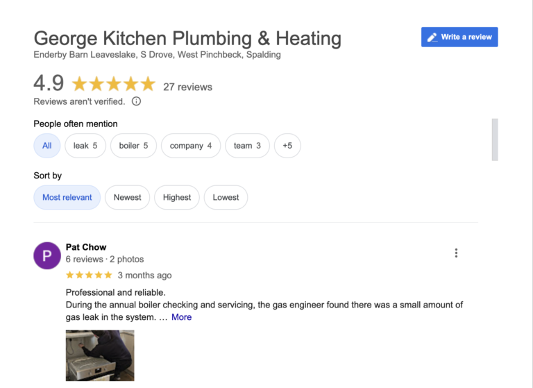 George Kitchen Plumbing & Heating Reviews